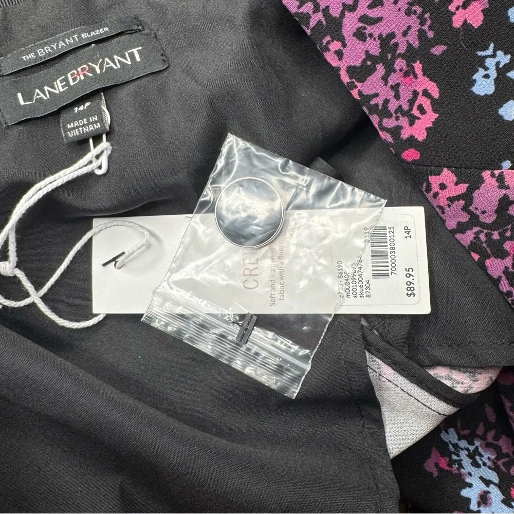 Lane Bryant The Bryant Boho Floral Crepe Blazer Suit Jacket Size 14P NWT - Picture 12 of 14